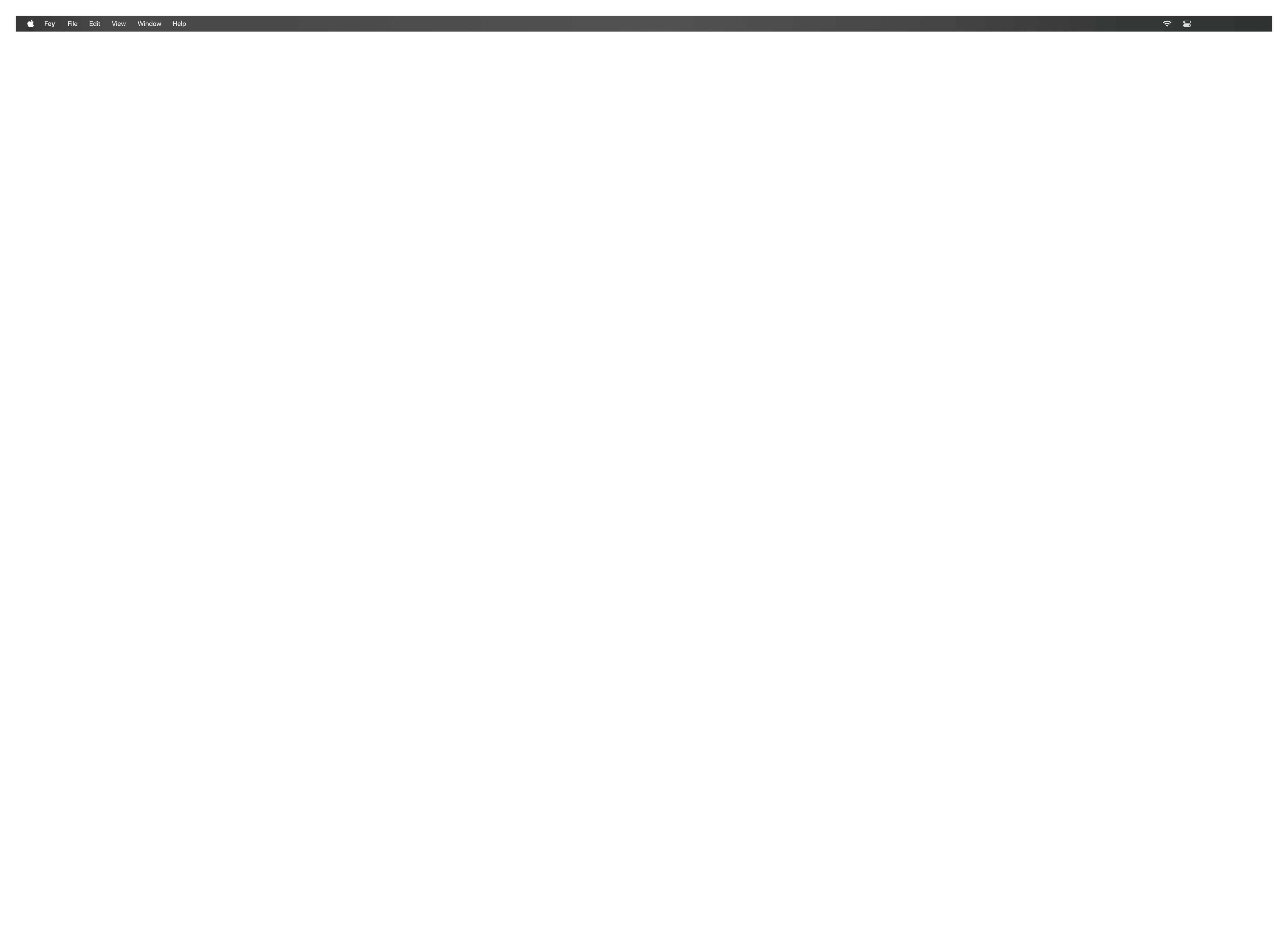 Navigation bar of Fey's data analysis platform.